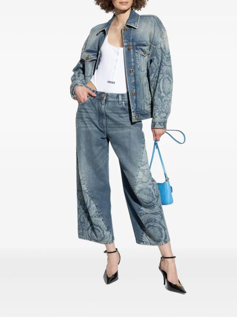 Versace floral-print denim jacket - Blue - zdjęcie produktu nr 2