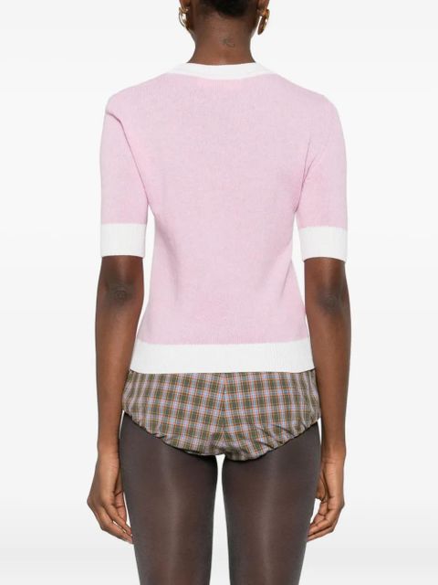 Marni embroidered crew-neck jumper - Pink