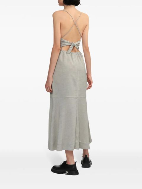 GANNI mélange tied maxi dress - Grey