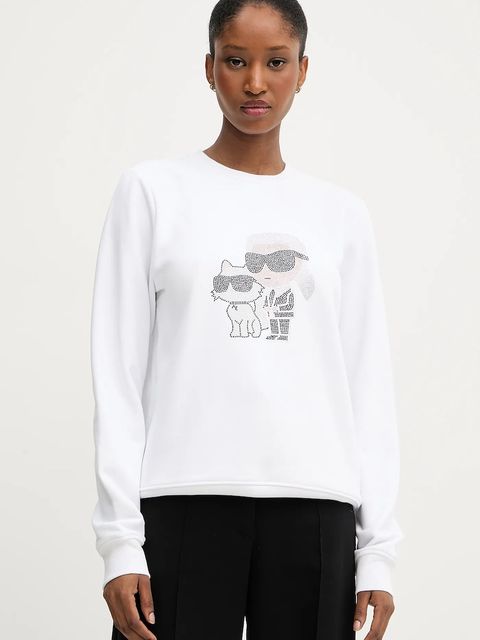 Karl Lagerfeld bluza IKON damska kolor biały z nadrukiem A3W20069 - zdjęcie produktu nr 1