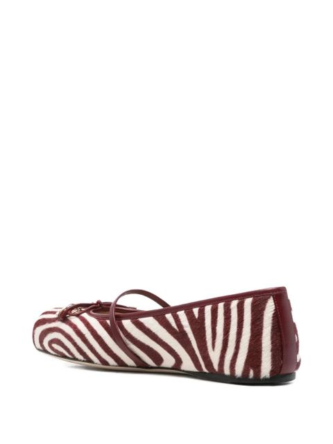 Gucci horsebit-detail zebra-print ballet flats - White - zdjęcie produktu nr 2