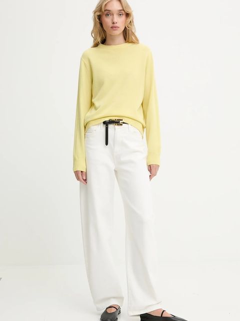 Answear.LAB sweter z wełny merino damski kolor żółty lekki