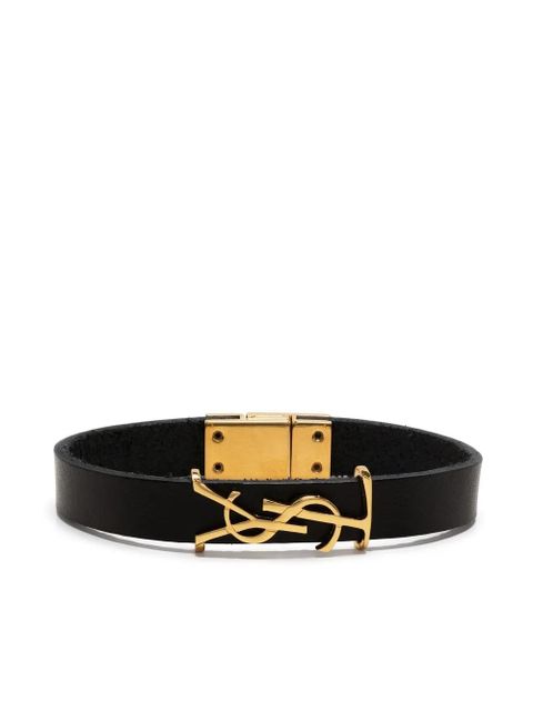 Saint Laurent YSL charm leather bracelet - Black - zdjęcie produktu nr 1