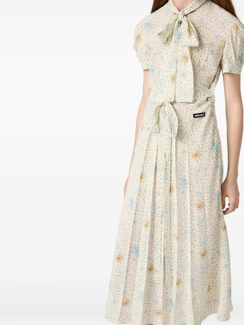 Miu Miu long crêpe de chine dress - Neutrals