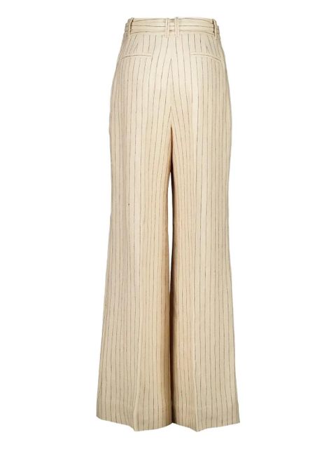 ZIMMERMANN pinstripe belted trousers - Neutrals