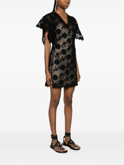 TWINSET floral-appliqué lace dress - Black - zdjęcie produktu nr 2