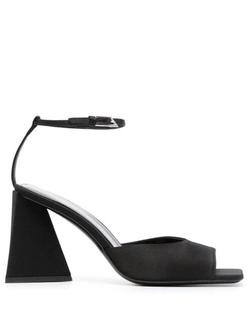 The Attico Piper 85mm satin sandals - Black - zdjęcie produktu nr 1