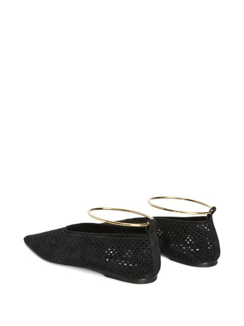 Jil Sander perforated-suede ballerina - Black - zdjęcie produktu nr 2