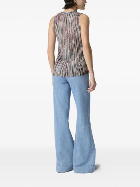 Missoni striped sequin-embellished top - Grey
