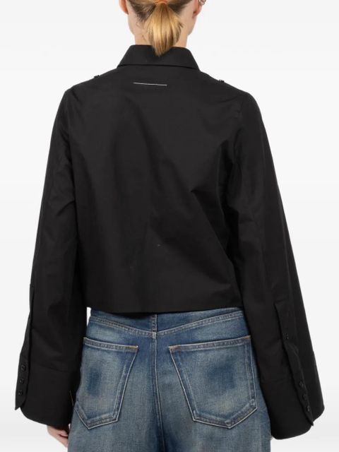 MM6 Maison Margiela bell-sleeve cropped shirt - Black
