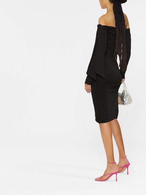 ROTATE BIRGER CHRISTENSEN off-shoulder tie-detail midi dress - Black