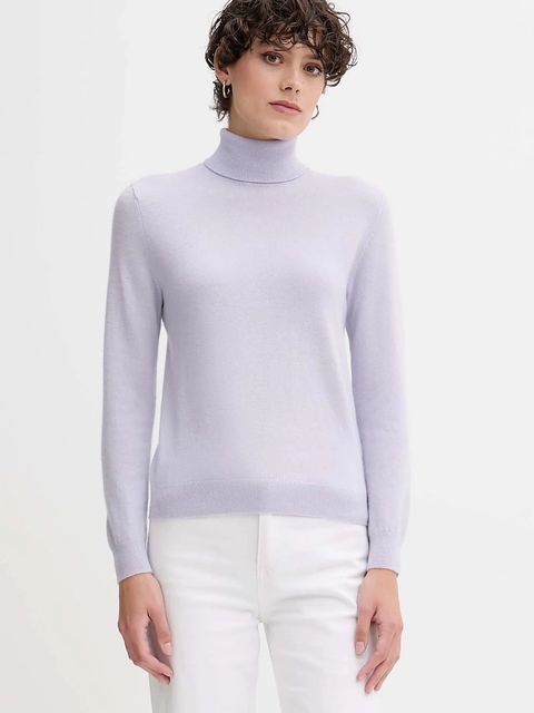 United Colors of Benetton sweter wełniany damski kolor fioletowy z golfem 1002D2348 - zdjęcie produktu nr 1
