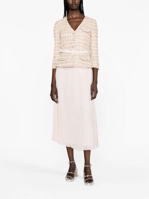 Self-Portrait fully-pleated flared dress - Pink - zdjęcie produktu nr 2