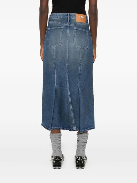 Simone Rocha distressed-effect midi skirt - Blue