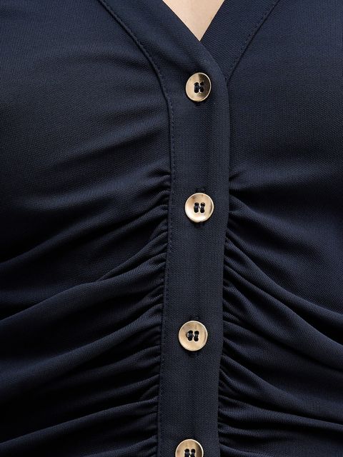 Sisley sukienka kolor granatowy maxi dopasowana 44HXLV07M