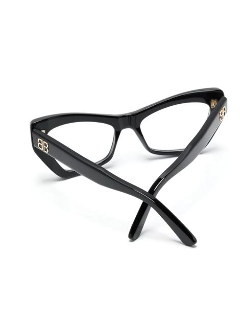 Balenciaga Eyewear logo-lettering cat-eye glasses - Black