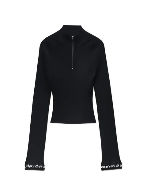 Alexander Wang logo-detail ribbed top - Black - zdjęcie produktu nr 1