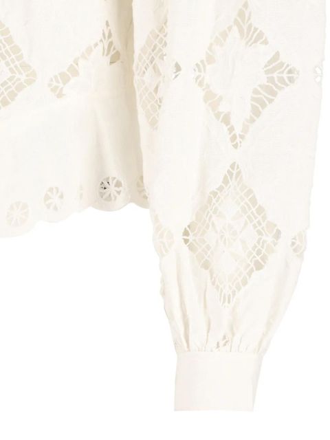 ISABEL MARANT Nina ruffled V-neck blouse - Neutrals