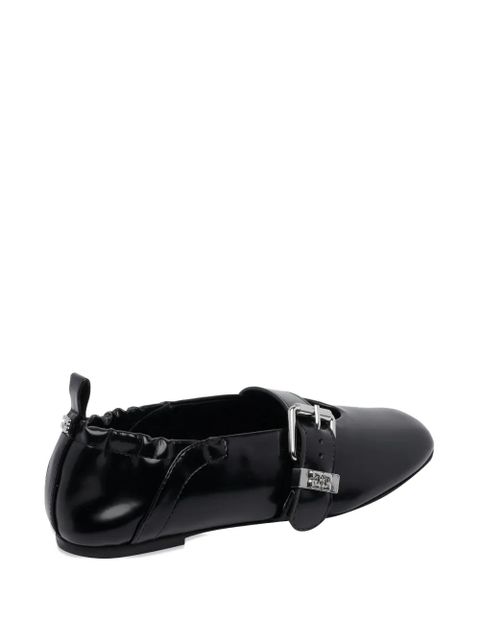 GANNI Sue buckle-detail ballet flats - Black