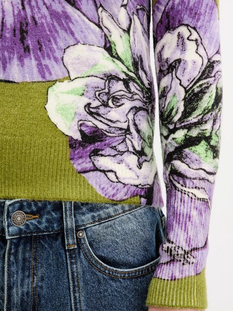 Desigual sweter ORQUIDEA LACROIX damski kolor fioletowy lekki 25WWJF42