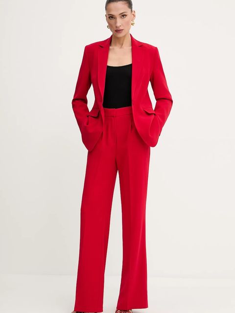 Morgan spodnie damskie kolor czerwony proste high waist PVESY.F - zdjęcie produktu nr 2