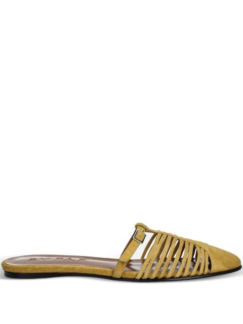 BY FAR Osip Cumin Kid caged buckle slides - Yellow - zdjęcie produktu nr 1