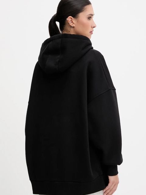 Guess bluza AELIA damska kolor czarny z kapturem z aplikacją V5BQ12 KB681