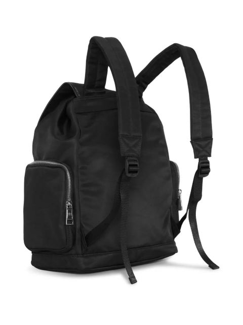 GANNI logo-plaque backpack - Black