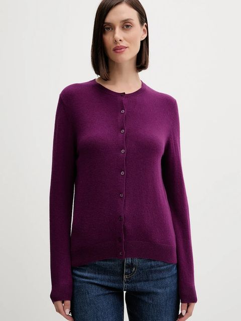 United Colors of Benetton kardigan wełniany kolor fioletowy lekki - zdjęcie produktu nr 1