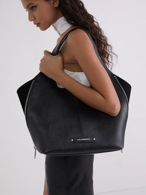 Karl Lagerfeld torebka skórzana K/HARDWARE kolor czarny A3W30080 - zdjęcie produktu nr 2