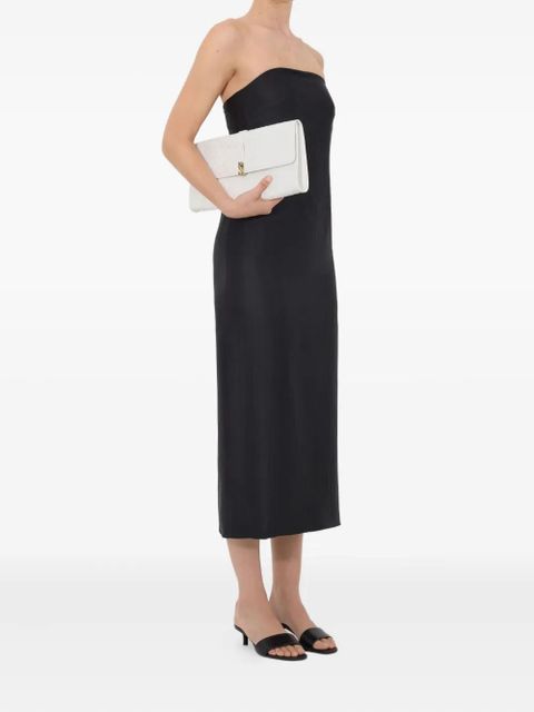 LouLou de Saison Giulia striped bustier midi dress - Black