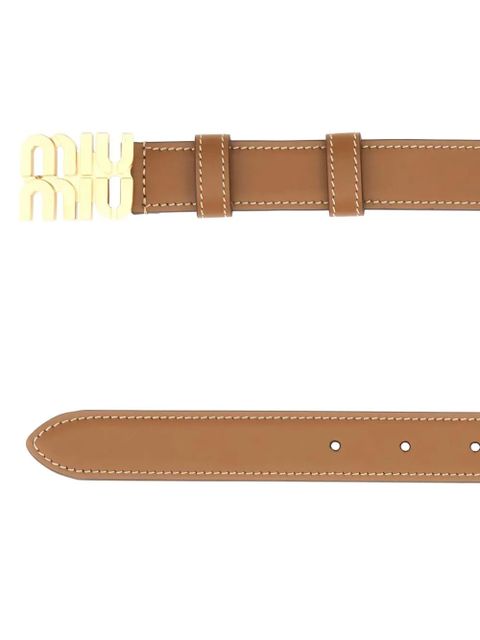 Miu Miu logo-plaque leather belt - Brown - zdjęcie produktu nr 2