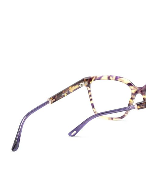 TOM FORD Eyewear tortoiseshell-effect oversize-frame glasses - Brown