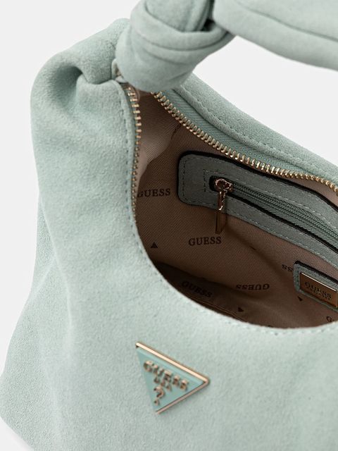 Guess torebka zamszowa ISOTTA kolor turkusowy HWSG96 60010