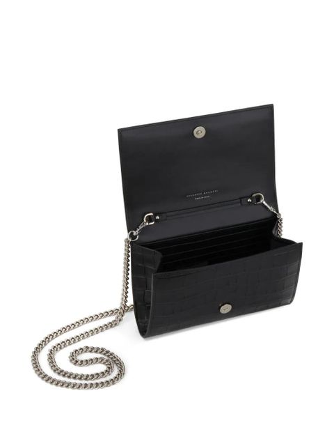 Giuseppe Zanotti Ulyana crocodile-effect clutch - Black