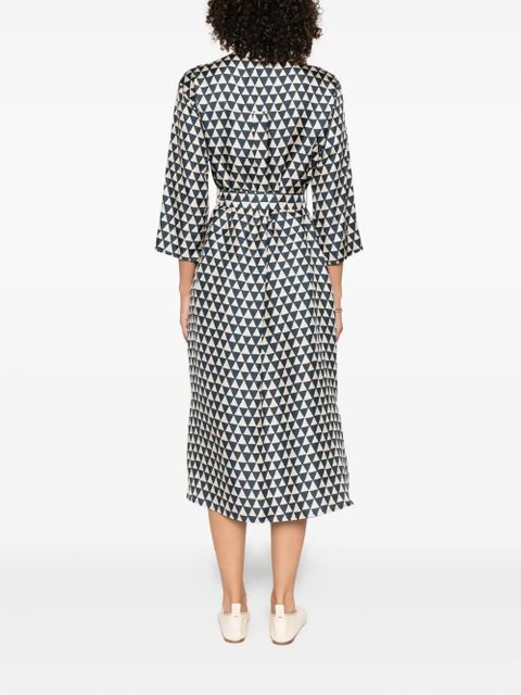 Max Mara triangle-print belted dress - Neutrals