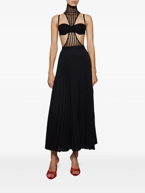 Amina Muaddi 95mm Alexa Lace Slipper sandals - Red