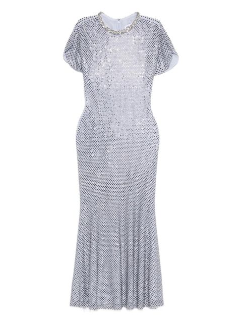 Self-Portrait rhinestone mesh midi dress - Blue - zdjęcie produktu nr 1