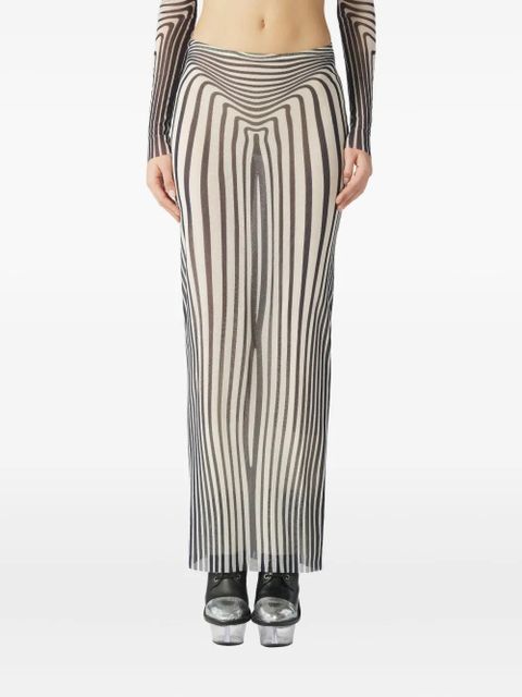 Jean Paul Gaultier morphing-stripes skirt - Neutrals