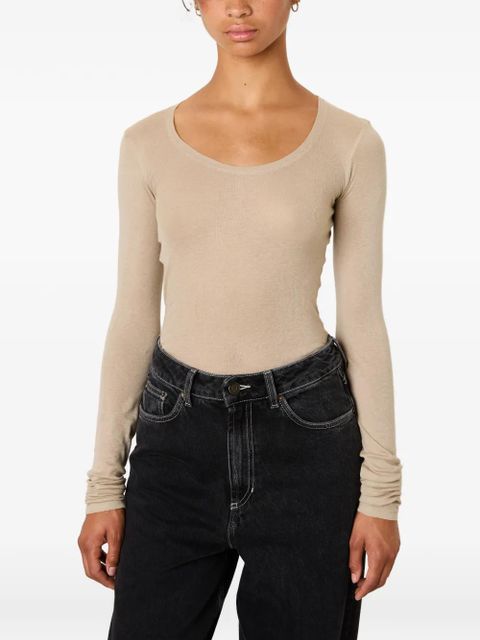 American Vintage Massachusetts long-sleeved T-shirt - Neutrals