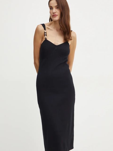 Twinset sukienka kolor czarny mini dopasowana 242TP3181