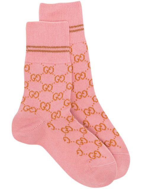Gucci GG Supreme-print ankle socks - Pink