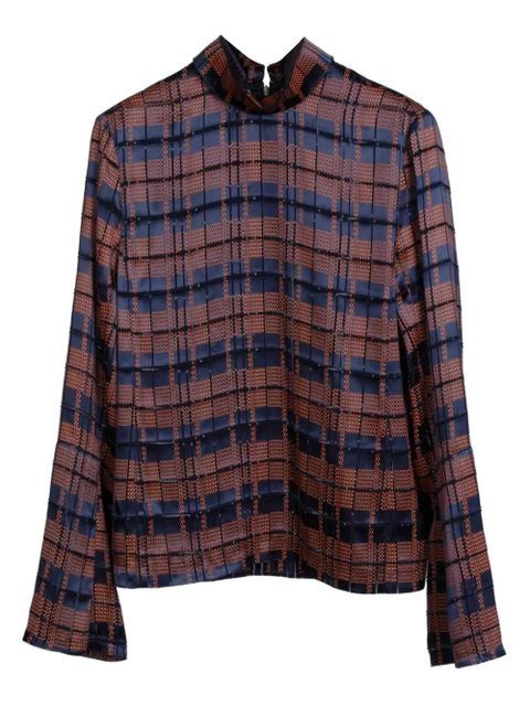 3.1 Phillip Lim Hester plaid high-neck blouse - Blue - zdjęcie produktu nr 1