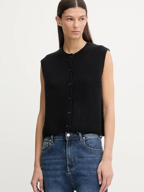 Marc O'Polo kamizelka z dodatkiem wełny damski kolor granatowy 600609065023 - zdjęcie produktu nr 1