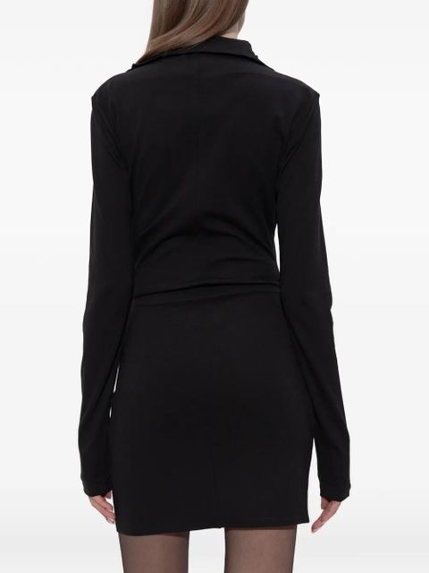The Attico half-zip mini dress - Black