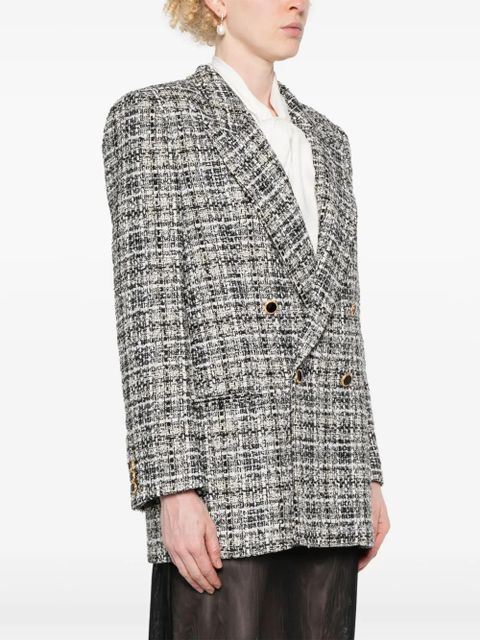 Alessandra Rich double-breasted tweed blazer - White - zdjęcie produktu nr 2