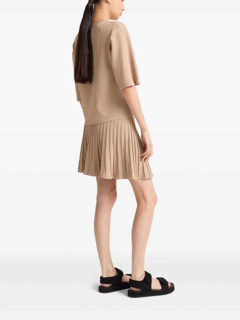 Yves Salomon mini pleated skirt - Neutrals