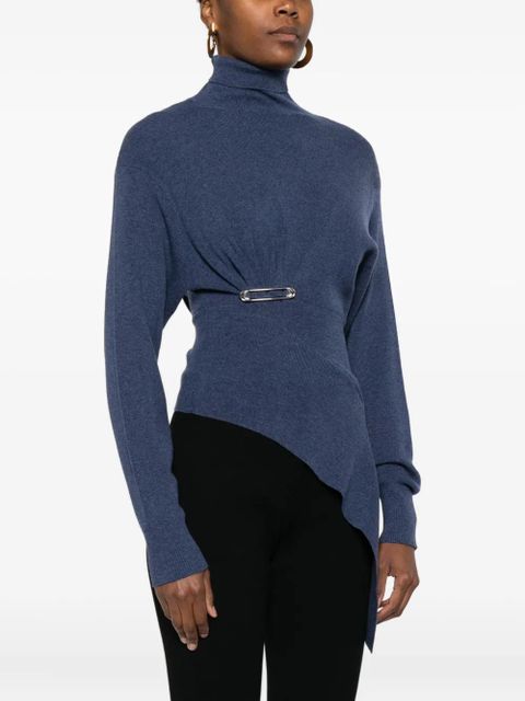 Lanvin safety-pin knitted top - Blue - zdjęcie produktu nr 2