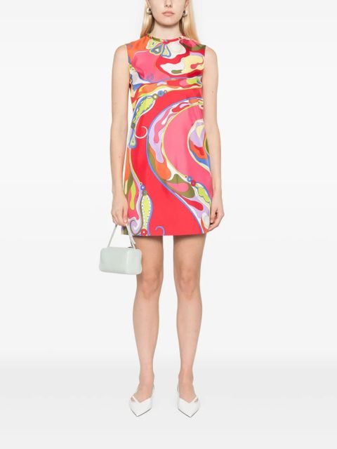 PUCCI Orchidee-print silk mini dress - Pink