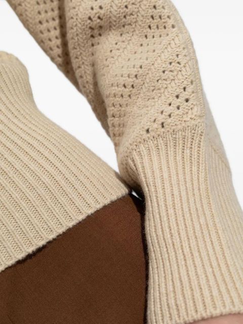 FENDI high-neck pointelle-knit sweater - Neutrals